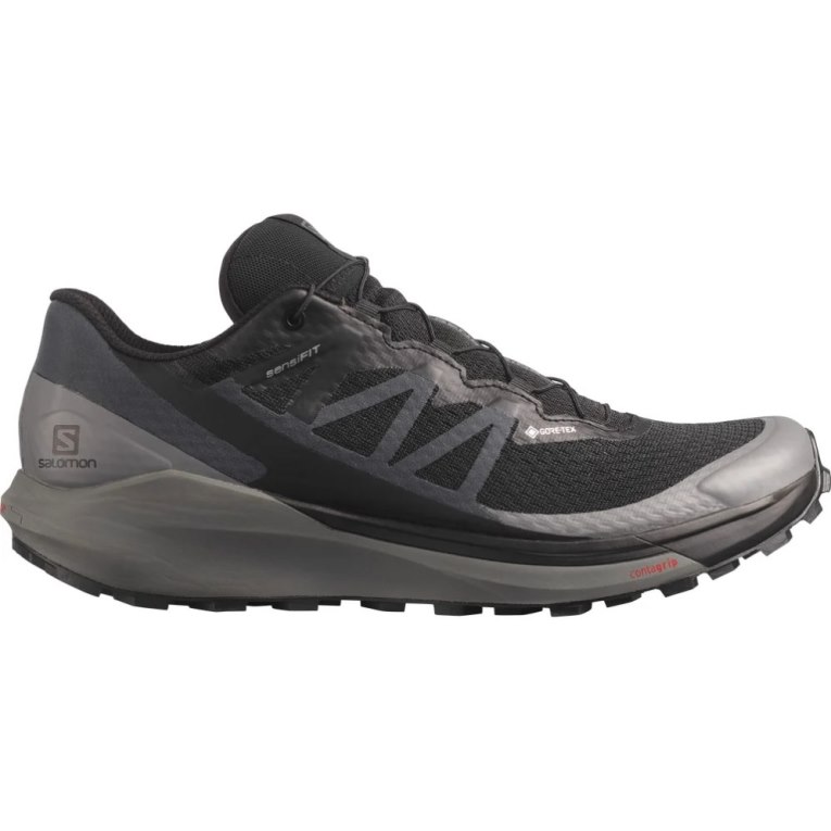 Black Salomon Sense Ride 4 GTX Invisible Fit Men\'s Trail Running Shoes | IE OF5836